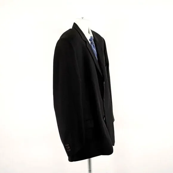 Joseph & Feiss International Thick Textured‎ Wool Black 44R Sport Coat 3 Button